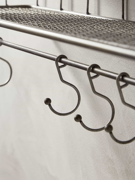 Industrial Shelf with Hooks - Small
