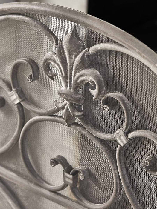 Grey Metal Fire Screen