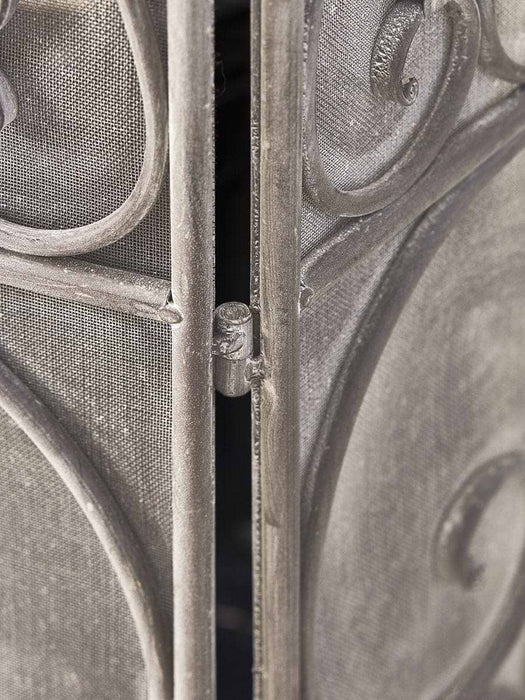 Grey Metal Fire Screen