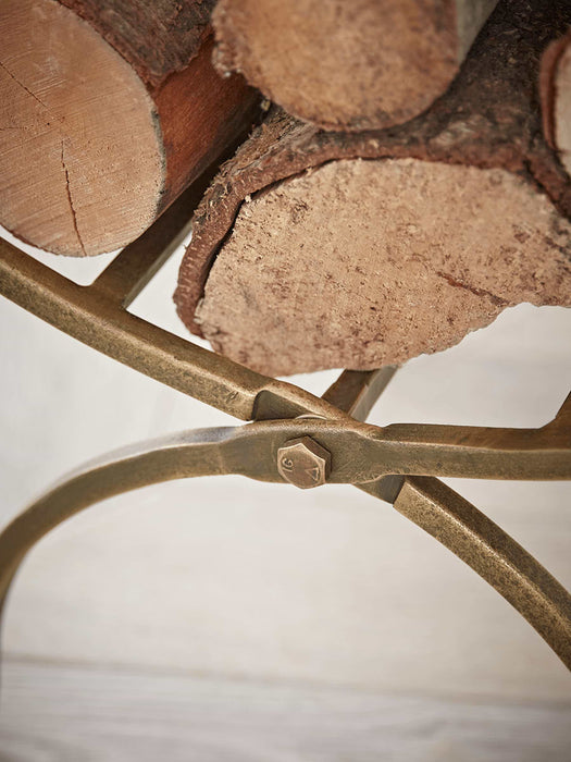 Linear Log Holder - Brass
