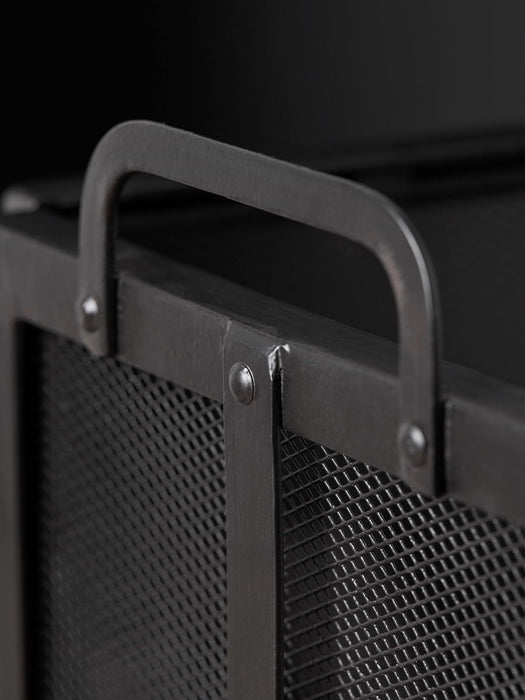 Black Iron Panel Fire Screen
