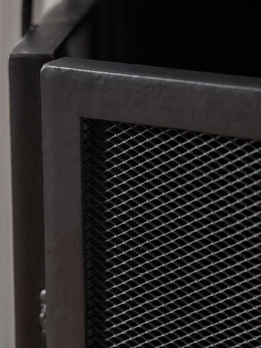 Black Iron Panel Fire Screen