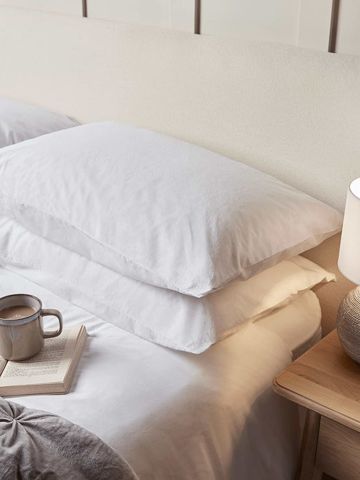 Washed Cotton Housewife Pillowcase Pair - White