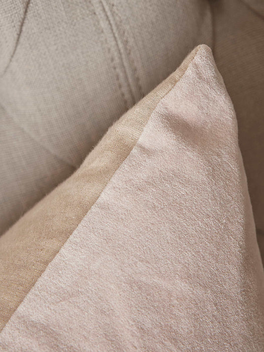 Velvet & Linen Square Cushion Cover - Blush
