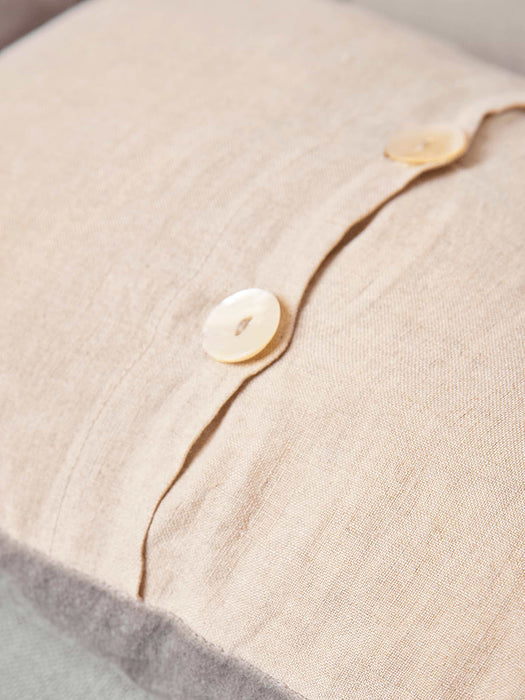Velvet & Linen Square Cushion - Dove Grey