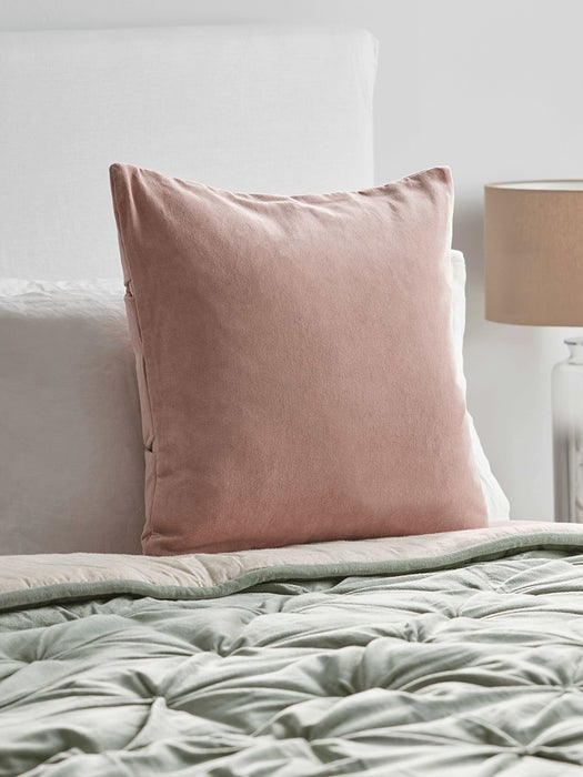 Velvet Pin-Tucked Cushion - Blush