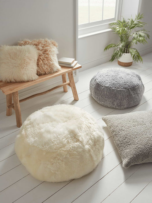 Sumptuous Sheepskin Pouffe - Ivory