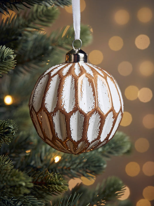 Twelve Soft Gold & White Baubles