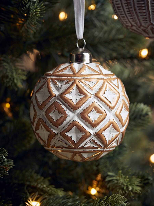 Twelve Soft Gold & White Baubles