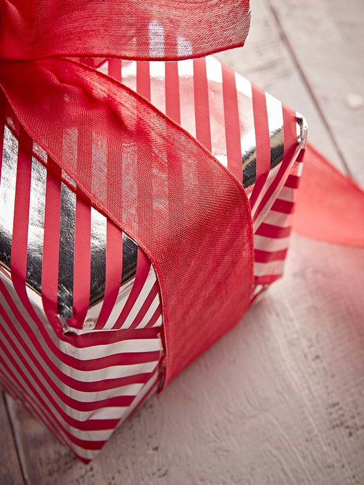Voile Wired Ribbon - Red