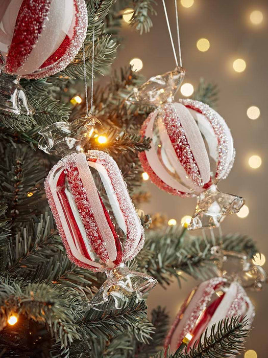 Four Giant Sweets Glass Baubles
