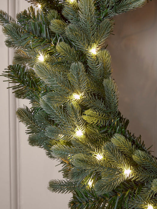 Young Pine Pre-Lit Wreath