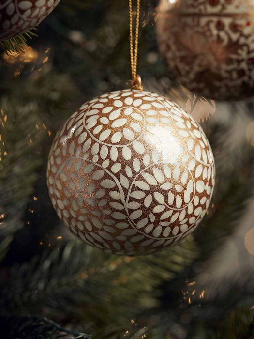 Three Handpainted Paper Baubles