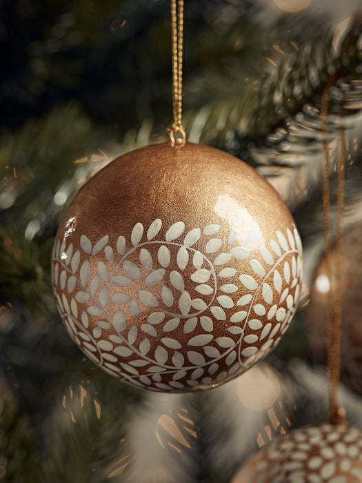 Three Handpainted Paper Baubles