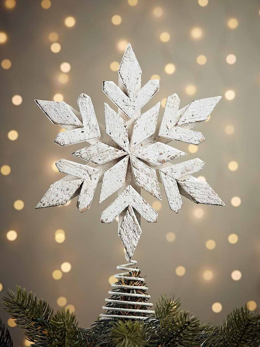 Wooden Snowflake Tree Topper