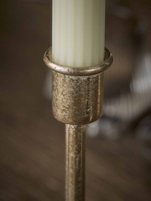 Distressed Golden Candle Holder