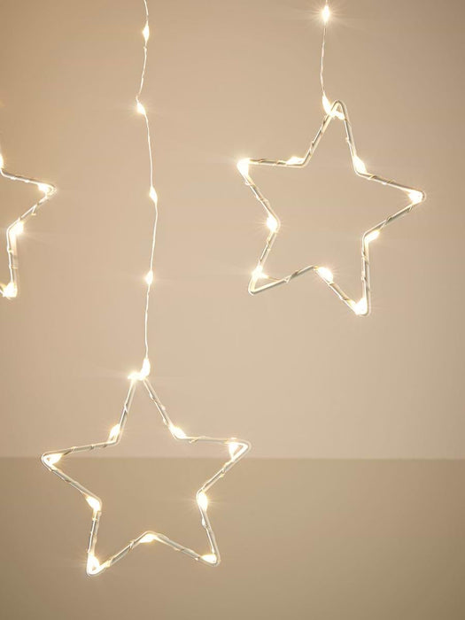 Extendable Twinkling Curtain Lights - Stars