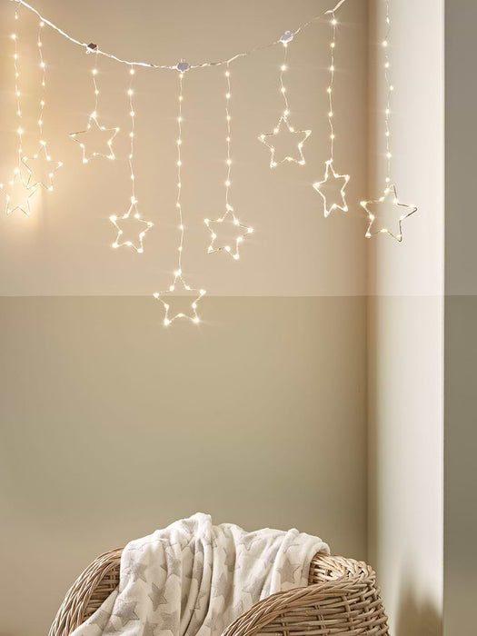 Extendable Twinkling Curtain Lights - Stars
