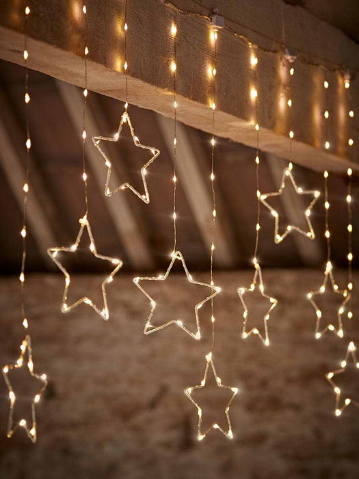 Extendable Twinkling Curtain Lights - Stars