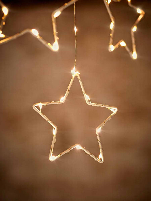 Extendable Twinkling Curtain Lights - Stars