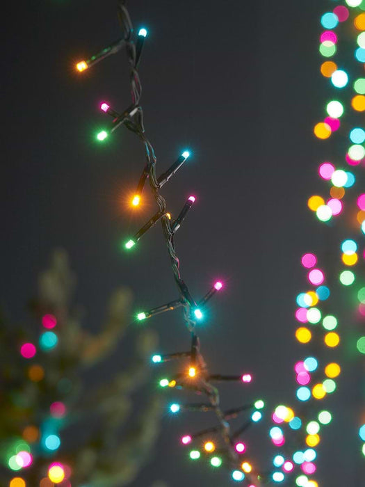 Indoor Outdoor Twinkle Cluster Lights - Multicoloured