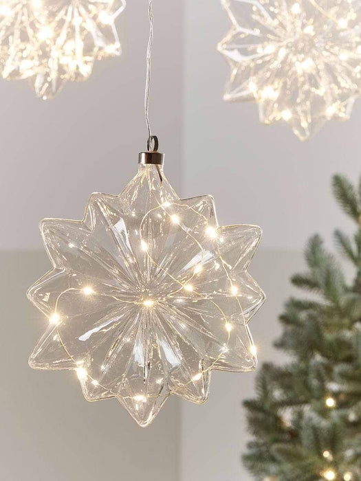 Oversized Light Up Glass Snowflake