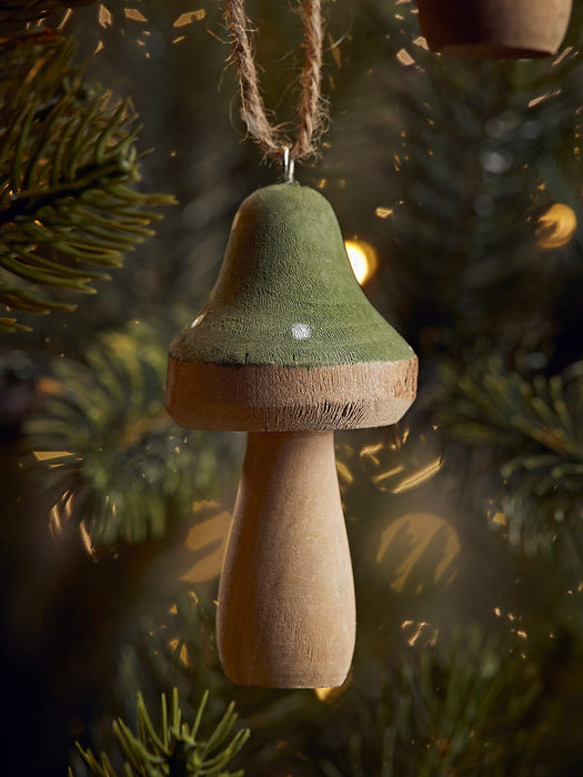 Four Wooden Hanging Mushrooms