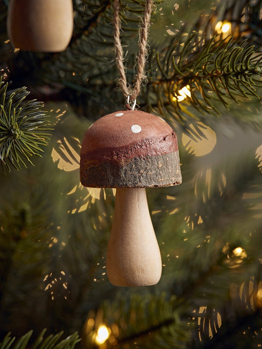 Four Wooden Hanging Mushrooms