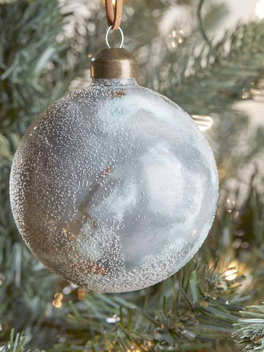 Twelve Marbled Glass Baubles
