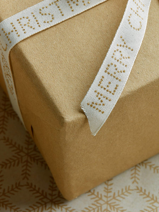Merry Christmas Golden Dots Ribbon