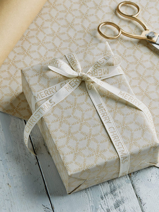 Merry Christmas Golden Dots Ribbon