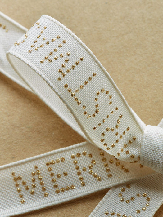 Merry Christmas Golden Dots Ribbon