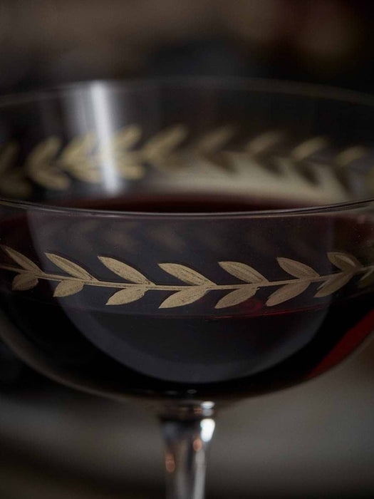 Four Gold Leaf Champagne Coupes