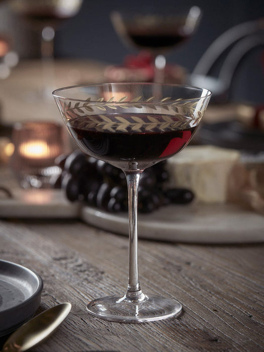 Four Gold Leaf Champagne Coupes