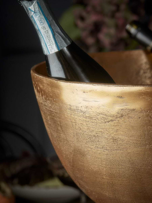 Footed Antique Brass Wine Cooler