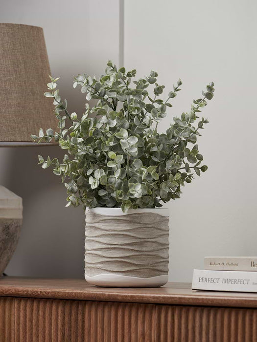Faux Ceramic Potted Eucalyptus
