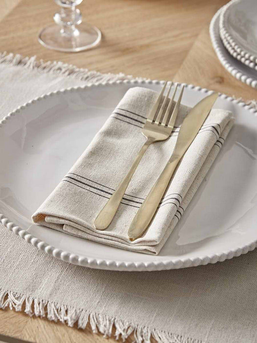Four Black Striped Napkins