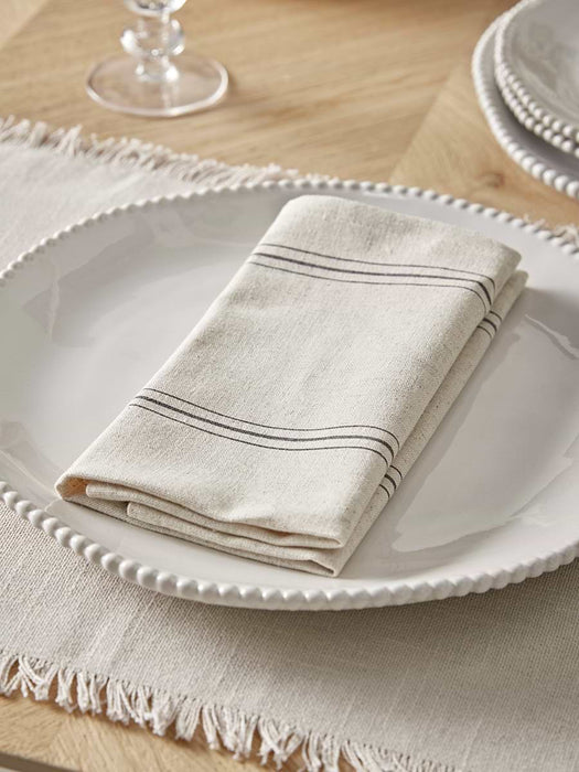 Four Black Striped Napkins