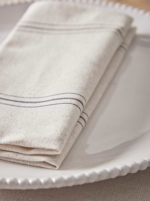 Four Black Striped Napkins