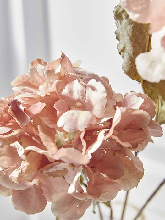 Three Faux Hydrangea Stems - Blush