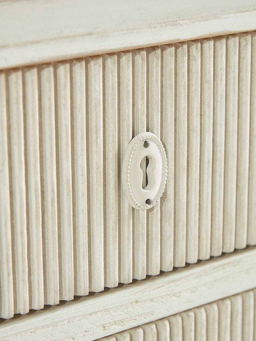Whitewashed Ribbed Chest of Drawers