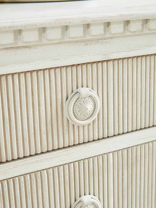 Whitewashed Ribbed Chest of Drawers