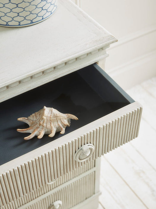 Whitewashed Ribbed Chest of Drawers