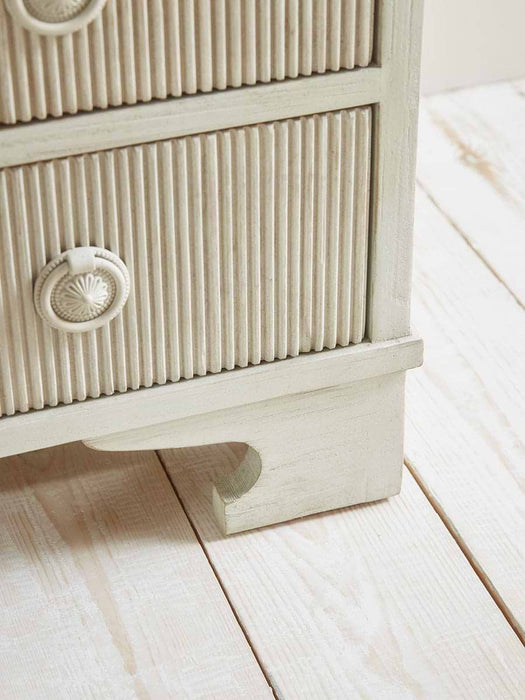 Whitewashed Ribbed Chest of Drawers