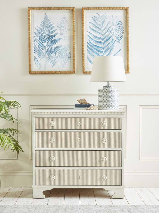 Whitewashed Ribbed Chest of Drawers