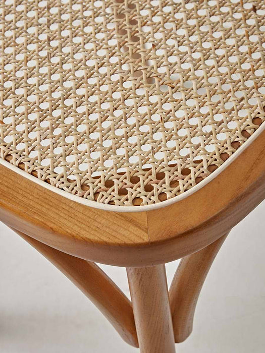 Two Cane Webbing Dining Chairs - Natural