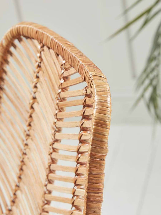 Chevron Flat Rattan Counter Stool