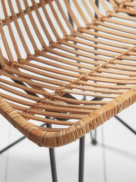 Chevron Flat Rattan Counter Stool