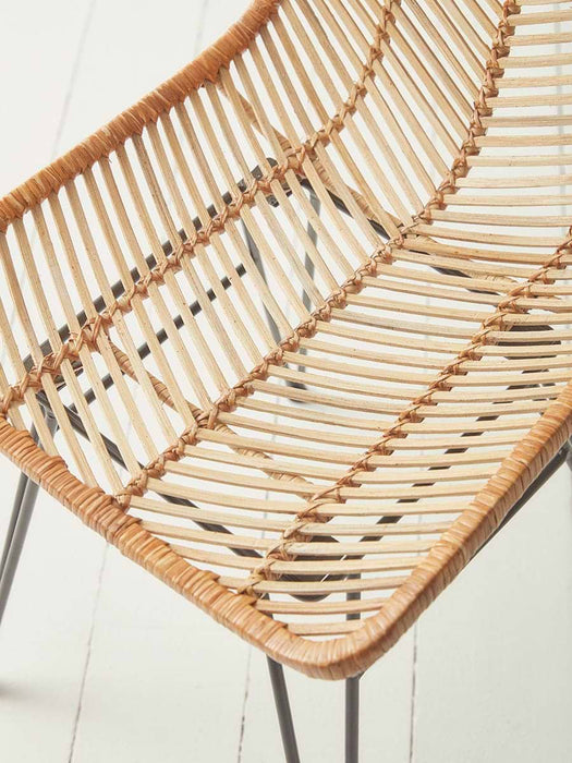 Chevron Flat Rattan Dining Chair