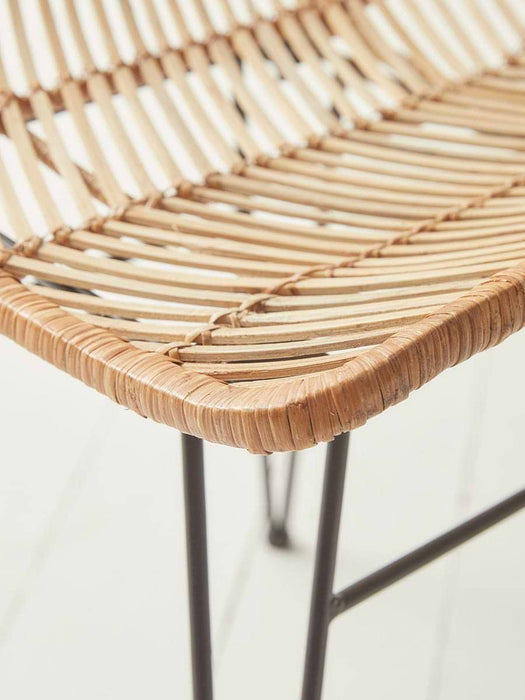 Chevron Flat Rattan Dining Chair